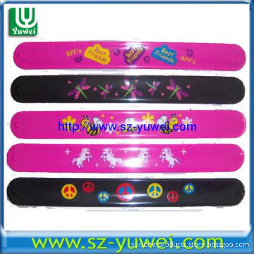 Hot sell Silicone Slap Bracelets with cute Pattern design